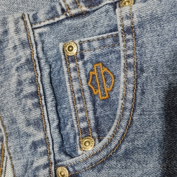 Vintage Harley Davidson Stone Washed Blue Jeans - Picture 6 of 16